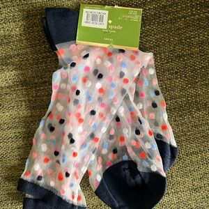 Kate Spade Sheer Socks with Multicolor Dots